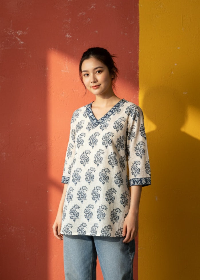 Women Trending Rayon Printed Short Kurta