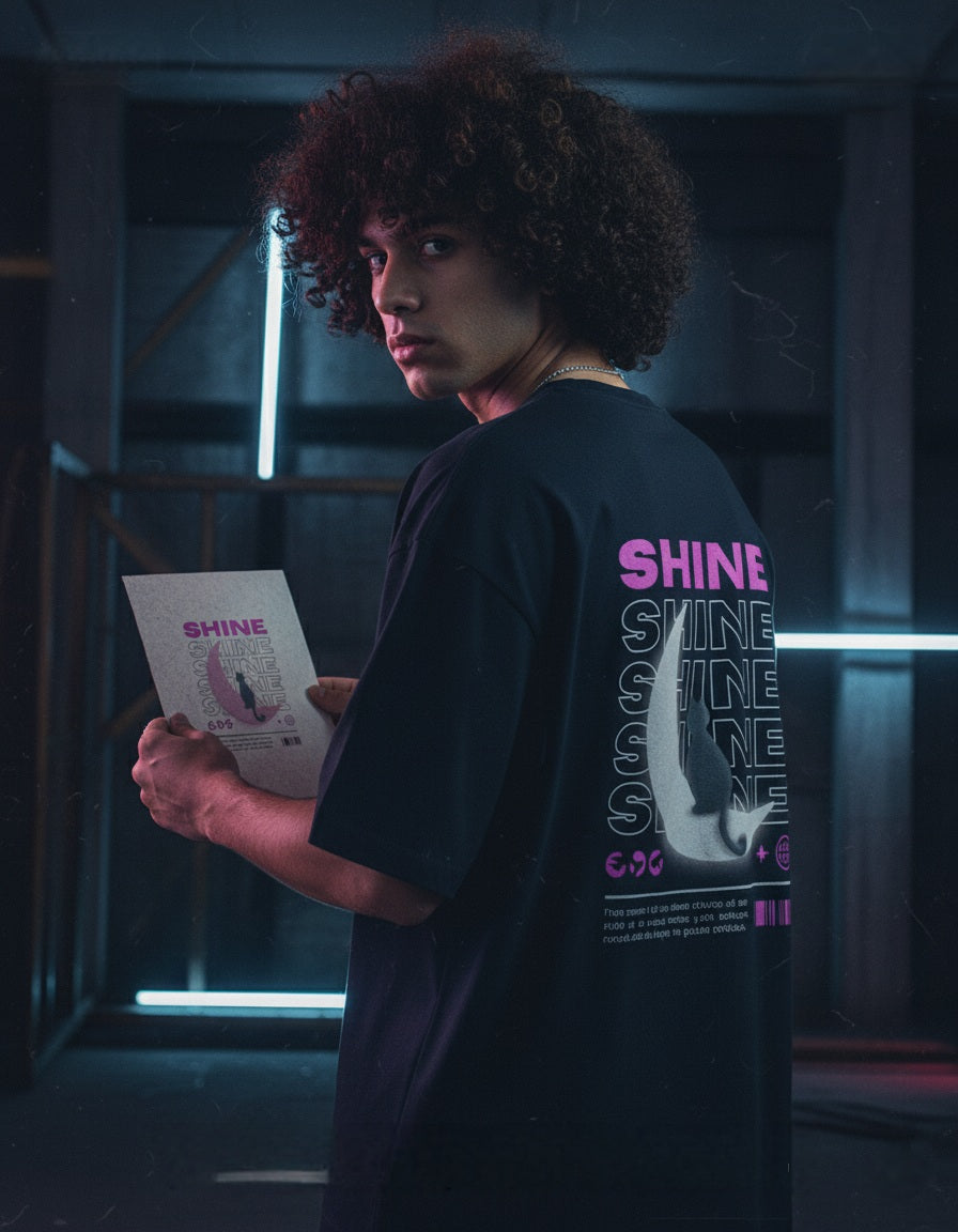 Men Oversize Graphic Printed Round Neck Cotton Oversized T-shirt