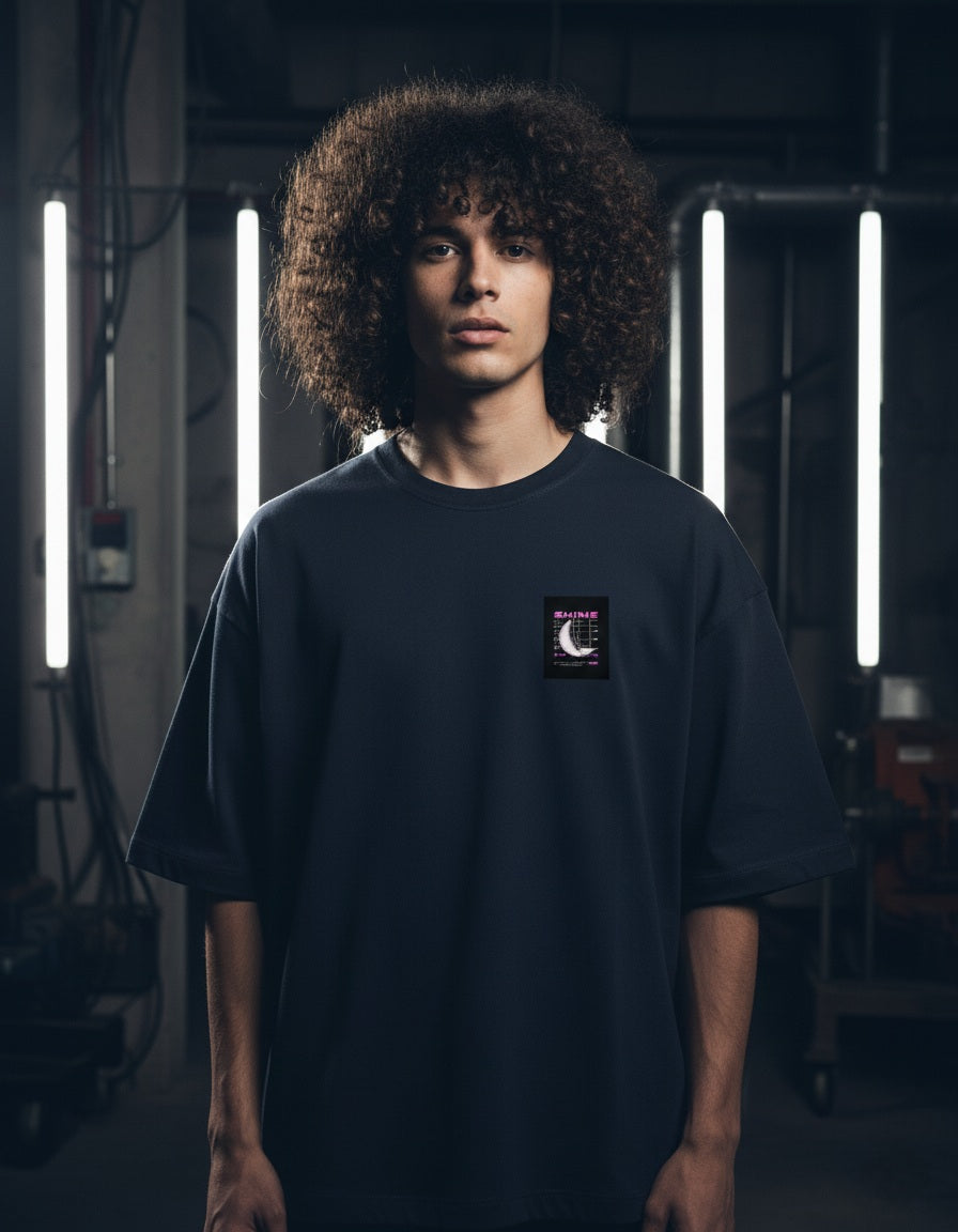 Men Oversize Graphic Printed Round Neck Cotton Oversized T-shirt