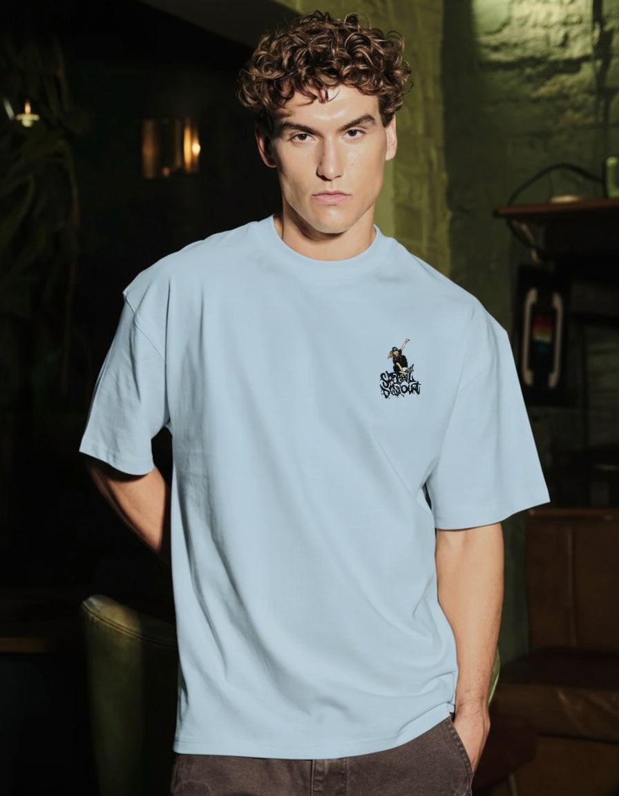 Man Graphic Printed Drop Shoulder Oversized T-shirt