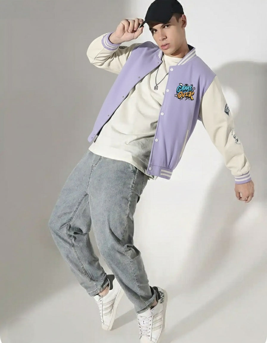 AYAH StyleCast x Revolte Men Geometric Casual Bomber Jacket