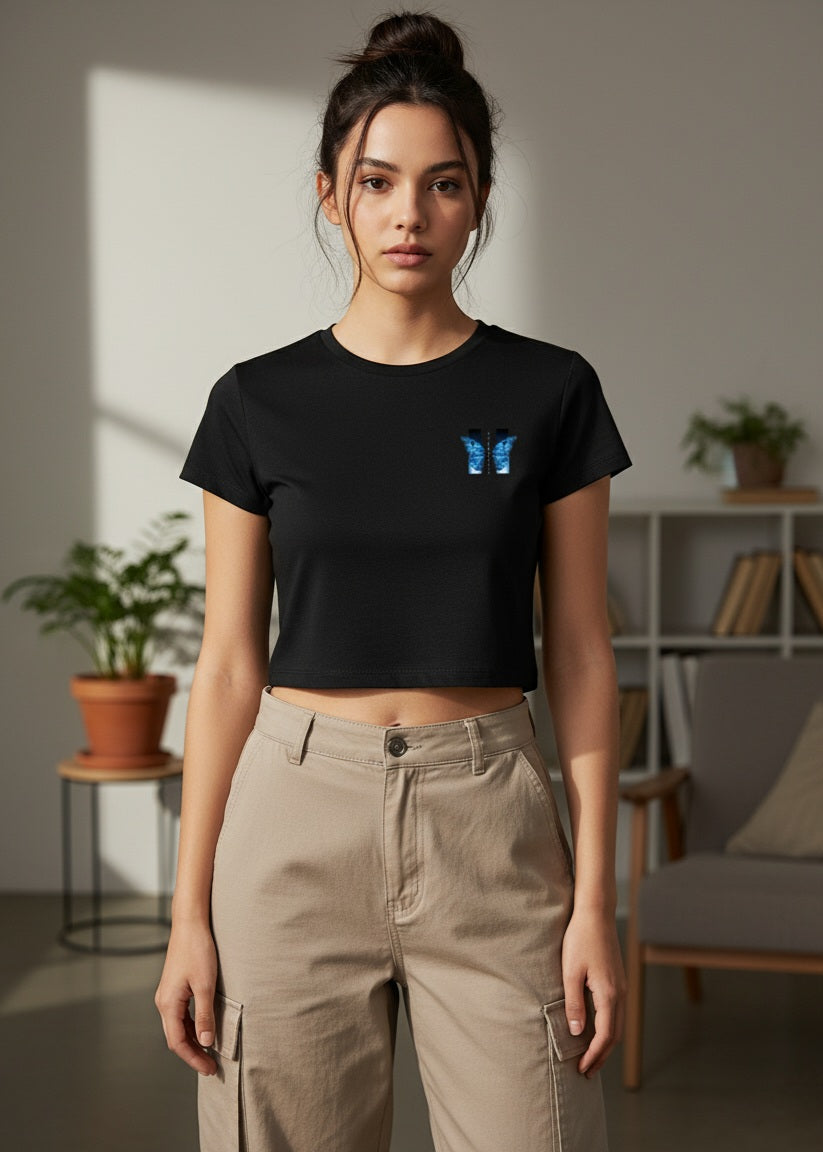AYAH STUDIO Women Graphic Print Cotton  Premium Crop Top