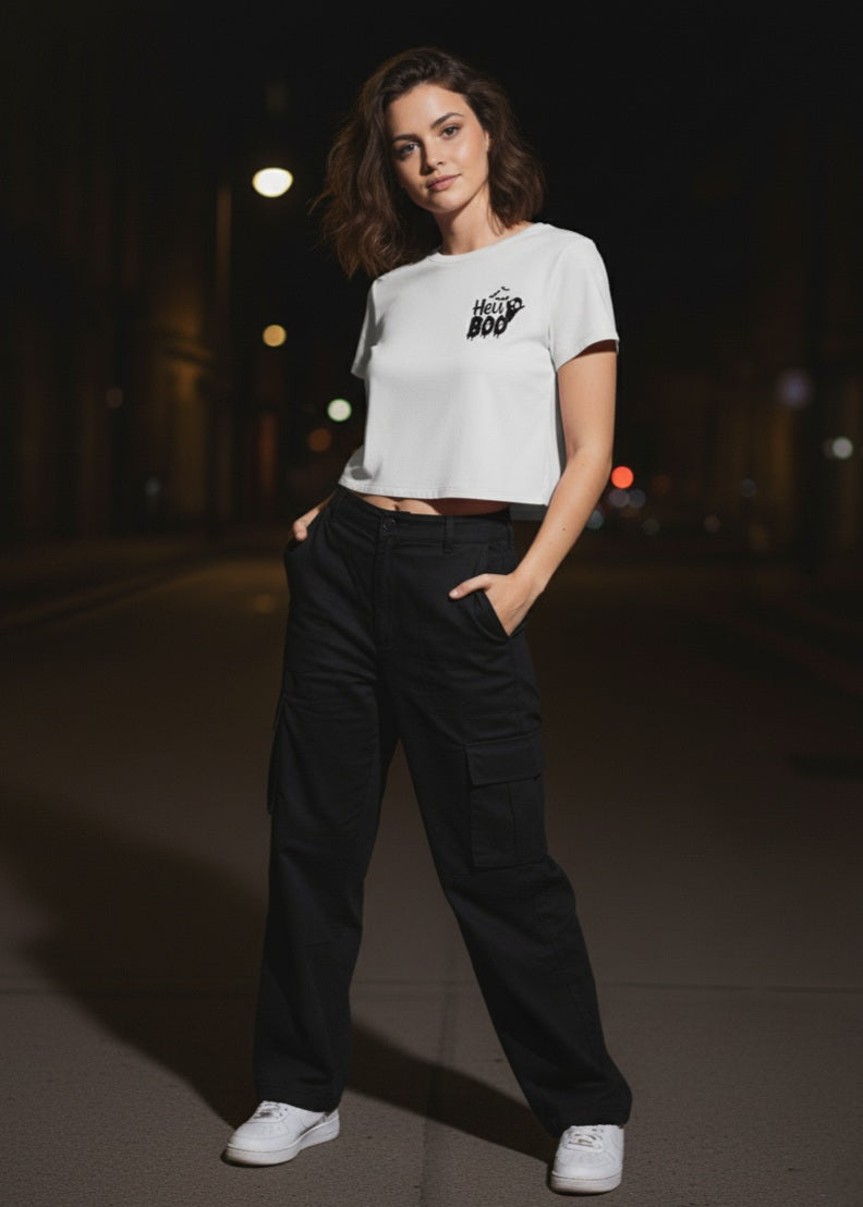 AYAH STUDIO Women Graphic Print Cotton  Premium Crop Top