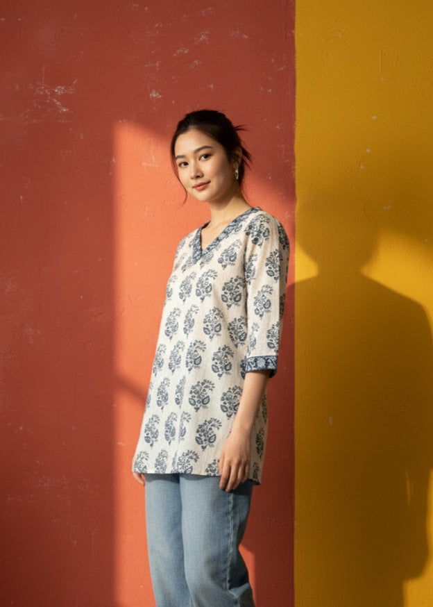 Women Trending Rayon Printed Short Kurta