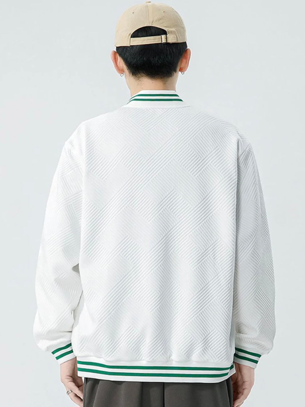 StyleCast x Revolte Men Geometric Casual Bomber Jacket
