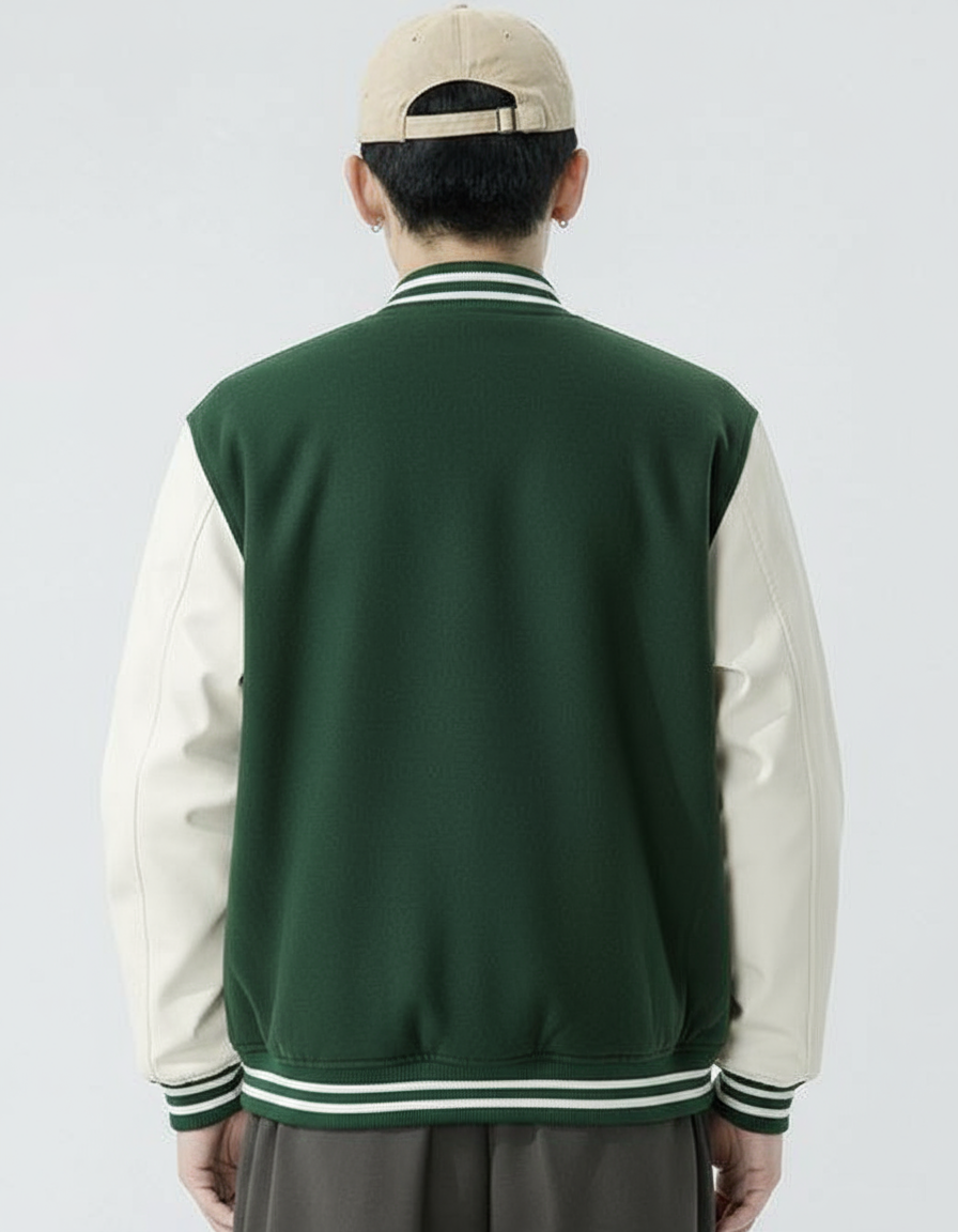 StyleCast x Revolte Men Geometric Casual Bomber Jacket