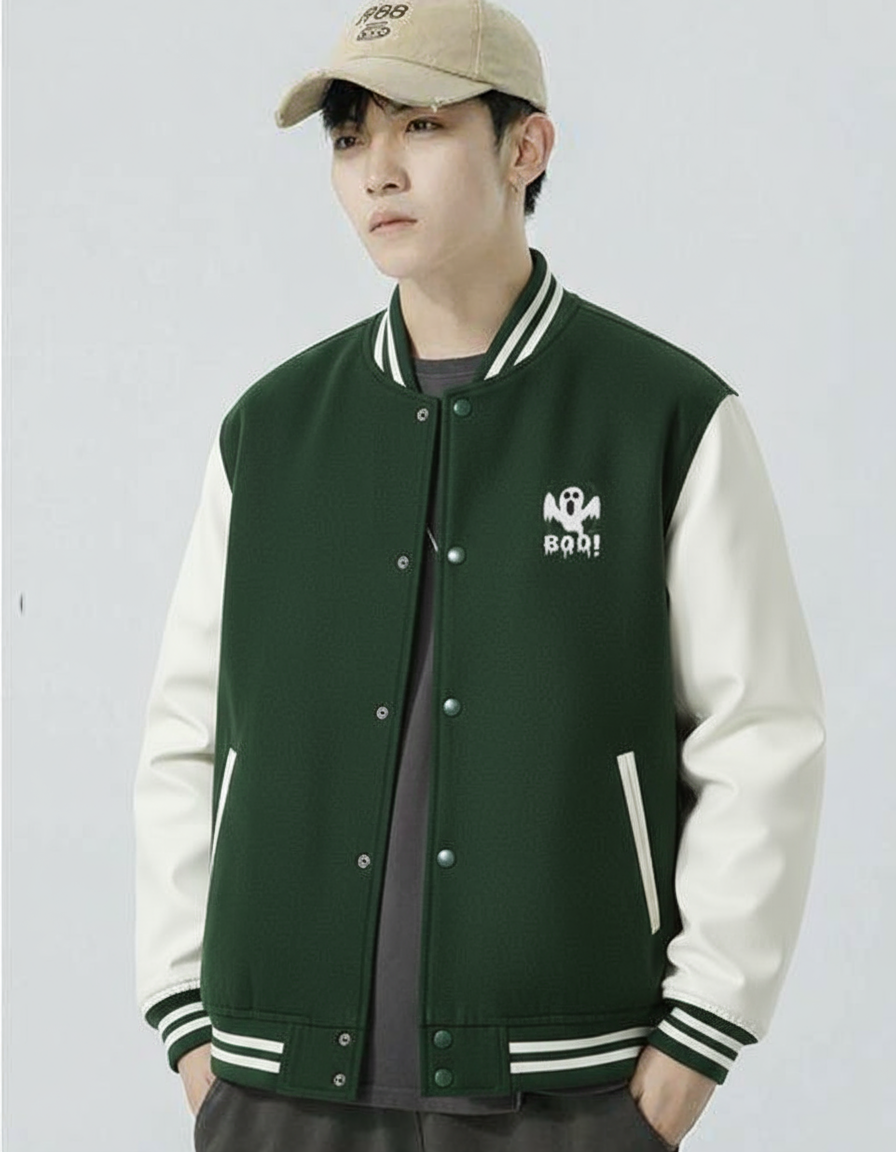 StyleCast x Revolte Men Geometric Casual Bomber Jacket