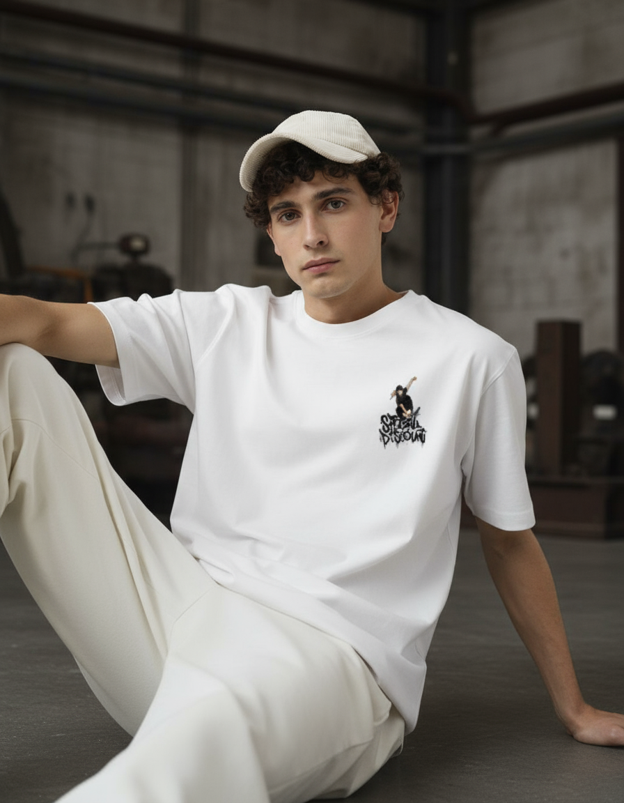 Men Graphic Printed Round Neck Cotton premium Oversized T-shirt