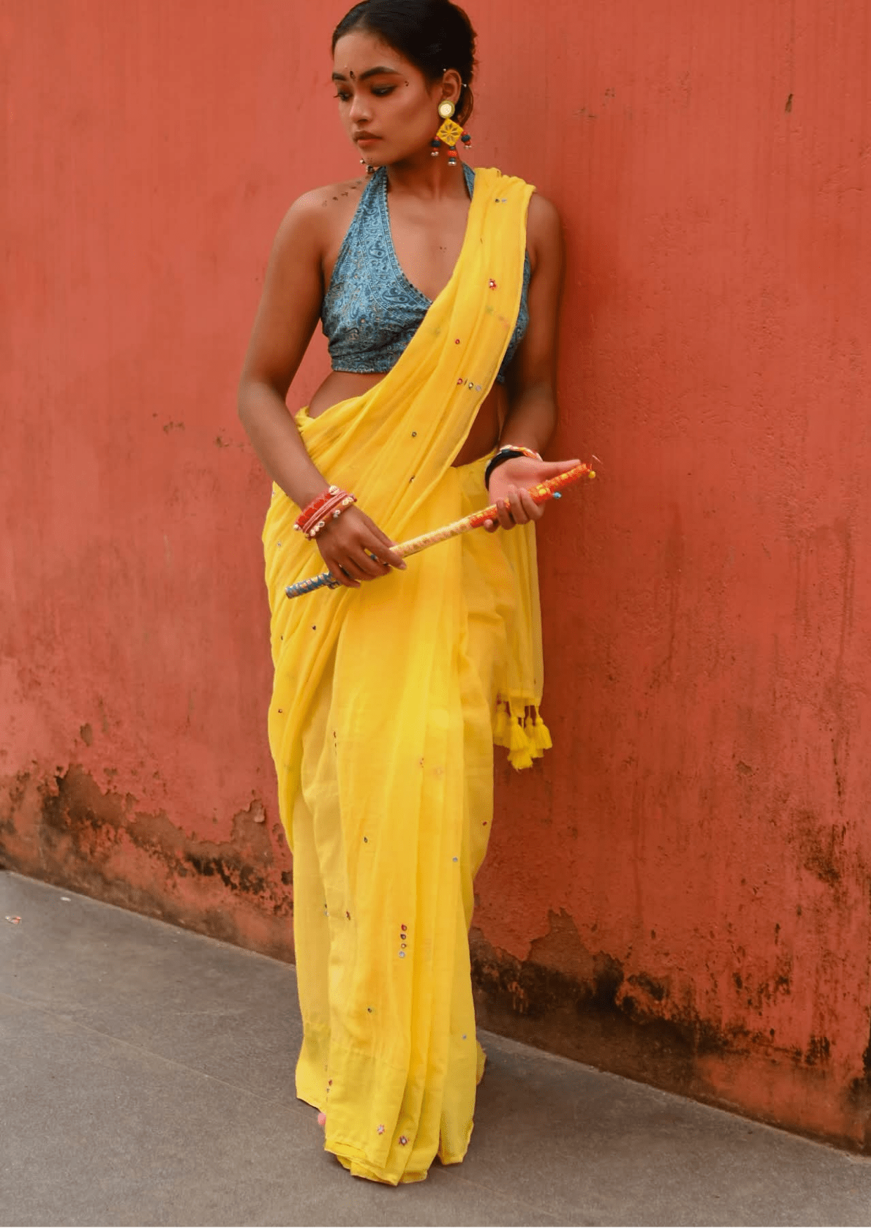 Kanika Sunbeam Pure Mul Cotton Mirrorwork Saree