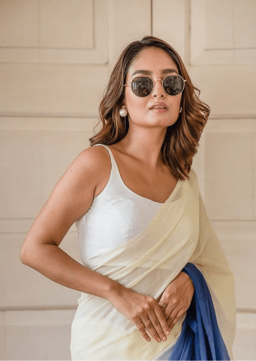 Neerja Azure Linen Ombre Saree