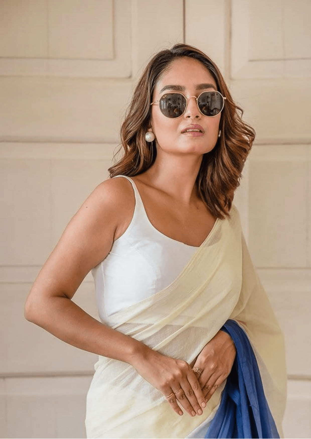 Neerja Azure Linen Ombre Saree