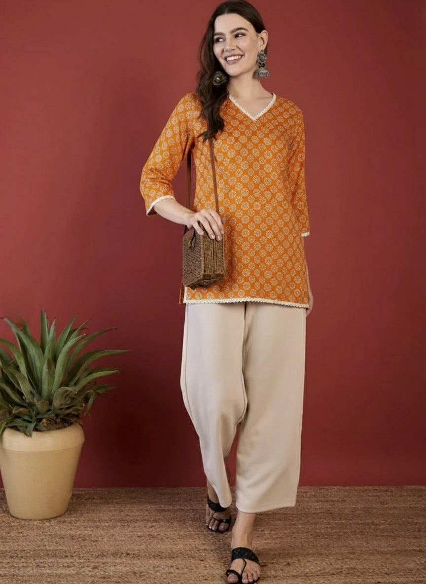 Yellow Dusk Cotton Kurti