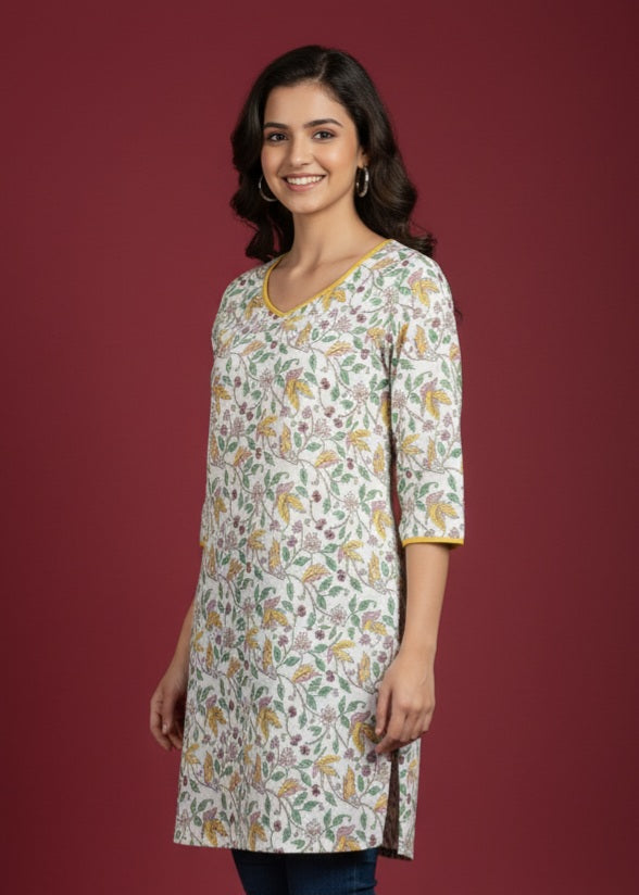 Ivory Garden Cotton Kurti